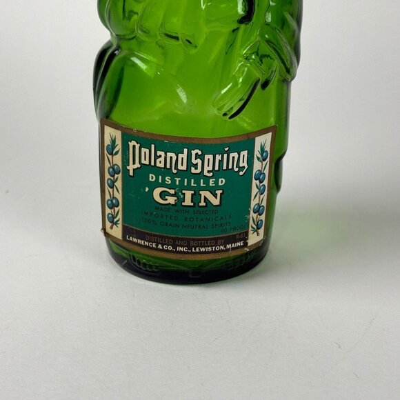 Vintage Poland Spring Distilled Gin Moses Bottle Emerald Green Glass 4/5 Quart U - Picture 3 of 8